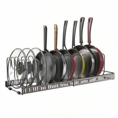 1pc Expandable Kitchen Pot Lid Organizer Rack