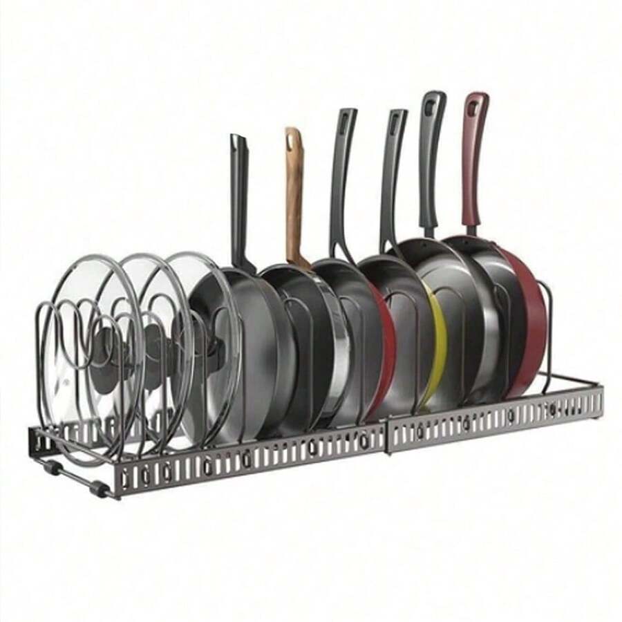 1pc Expandable Kitchen Pot Lid Organizer Rack