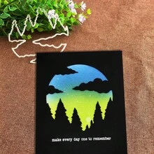 Creative Forest Starry Sky Background Dies, DIY Scrapbooking Album And Embossing Stencil, Greeting Card Making Tool, Card Paper Cutting Crafts ,Gift Card Making Template Die Cuts. - Silver - View 4