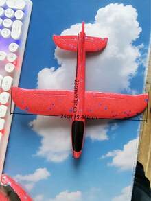 1个巨型泡沫滑翔机玩具 - 红蓝旋转投掷飞行游戏，沙滩、公园、后院户外飞行玩具，无需电池，复活节、圣诞节、万圣节生日礼物，星云设计，玩具 - 彩色 - 查看 10