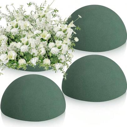 1pc Large Size Green Wet-Dry Floral Foam Ball, DIY Artificial Flower Bouquet Crafting Supplies For Wedding