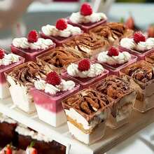 5pcs 160ml Plastic Verrines, 30pcs Plastic Appetizer Verrines, Plastic Cups, Dessert Verrines, Round Verrines For Displaying Dessert Recipes - Clear - View 8