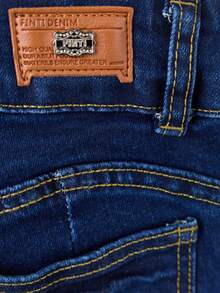 Pantalón Ajustado Negro de Talle Alto: Silueta Ceñida y Botonadura Frontal Decorativa, Denim Elástico para un Ajuste Cómodo y Versátil. - Azul H2VA24 - Ver 10