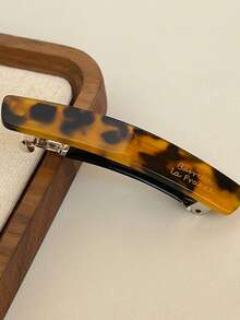 4个/套醋酸纤维材质发夹，8厘米时尚优雅法式发夹，豹纹印花，适合日常发型 - 彩色 - 查看 15