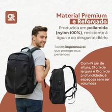 Men's Waterproof College Backpack For Notebook - Xám - Xem 7