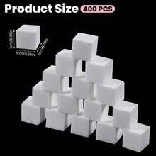 400pcs Mini Nail Sponges, Nail Art Sponges For Gradient Nail Design, Square Nail Sponge Applicator, Professional Nail Salon And Home Use - White - View 2