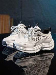 1 双春季新款透气网眼儿童运动鞋，女童轻便休闲厚底运动鞋，男童防滑耐用跑步鞋， - 米色 - 查看 2