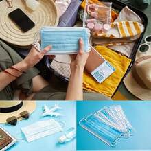 Cubrebocas AZUL Triple Capa Plisado con Ajuste Nasal Ajuste cómodo. - A - Ver 5