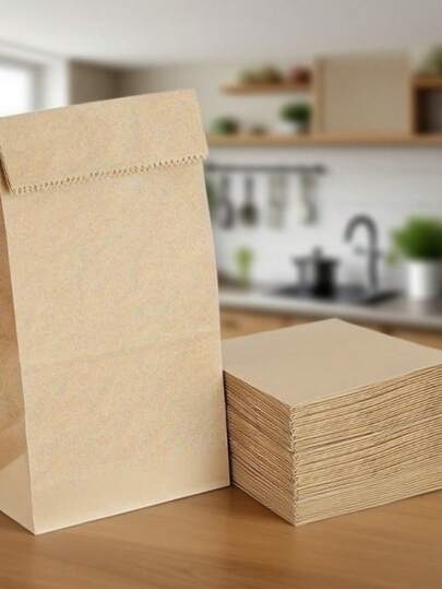30/60pcs Premium Minimalist Kraft Paper Bags, Suitable For Birthday, Valentine's Day, Wedding, Party Gifts, Gift Packaging, Event Giveaways, Customizable DIY Packaging Bags