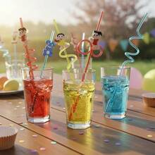 Acrylic Straws Monica's Gang 6 Units Party Favor Themed Party - 彩色 - 查看 2