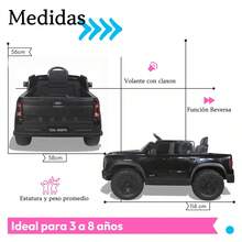 Carro Montable Eléctrico Niño Camioneta Pickup Con Control - Negro - Ver 6