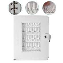 Album trưng bày bảng màu sơn móng tay, bảng màu trắng và trong suốt có thể tháo rời, bảng so sánh màu sơn móng tay dùng trong salon, album trưng bày nghệ thuật làm móng di động kèm chỉ báo màu. - trắng - Xem 2