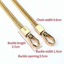 1pc Fox Tail Chain Shoulder Strap, Metal Chain Connector, Snake Bone Chain, Diagonal Cross Chain, Handbag Fashion Accessory, Women Bag Pendant, Flat Bag Chain, Metal Bag Strap, Thick Chain Shoulder Strap Replacement, One Shoulder Underarm Bag Chain - Multicolor - View 7