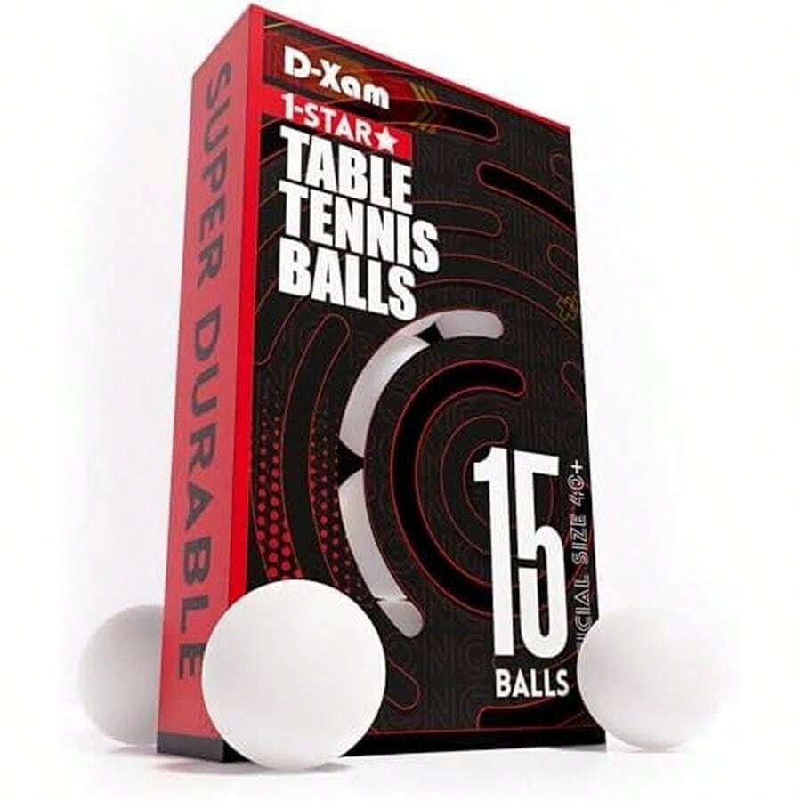 D-Xam Multi Color Or White Ping Pong Balls Table Tennis Ball For Games Arts Pack Of 50, 30 & More, 40mm Pong Balls Party Pets School Activities Christmas Halloween Assorted Colors - White-15 Pack - View 1