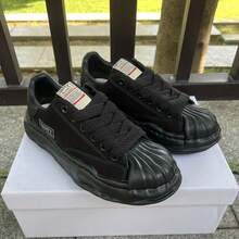 Fashionable Street Style Preppy Women And Men Canvas Sneakers Black Large Size Lace-Up Platform Casual Skateboard Shoes Tennis - 純黑色 - 查看 3