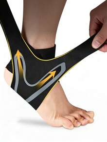 2 piezas Tobillera elástica, Soporte de tobillo ajustable con compresión, Vendaje de tobillo transpirable, Adecuado para hombres y mujeres en fitness, levantamiento de pesas, entrenamiento de fuerza, correr, baloncesto, recuperación de lesiones deportivas, alivio del dolor articular - Negro - Ver 9