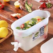 1 pieza Jarra de agua fría de cocina con pico, apta para refrigerador, gran capacidad, recipiente de agua fría antiderrame grueso para uso doméstico en verano - Ver 5