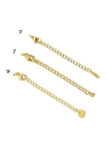 Set/Paquete de 10 piezas de Cadena de Extensión con Cierre de Langosta de Acero Inoxidable, Accesorios para Hacer Joyas DIY de Pulseras y Collares - 10 piezas - Ver 10