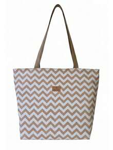 Large Elegant Chic Women's Beach Bag With Waterproof Zipper - 摩卡棕 - View 3