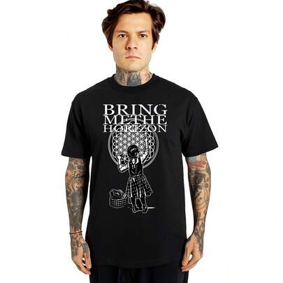 Camiseta Bring me the horizon flower of life 100% algodão