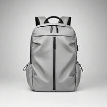 Men's Waterproof College Backpack For Notebook - Xám - Xem 4