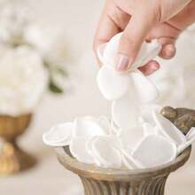 100 片丝绸玫瑰花瓣，非常适合婚礼过道装饰、桌面装饰、派对装饰、浪漫之夜、情人节家居装饰万圣节 - 白色 - 查看 5