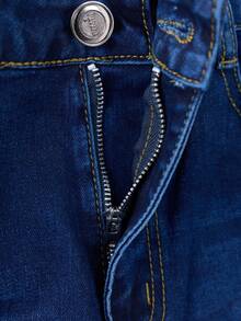 Wide-Leg Denim Pants With A Flattering High Waist And Functional Cargo-Style Side Pockets - Blue H2KB13 - View 8