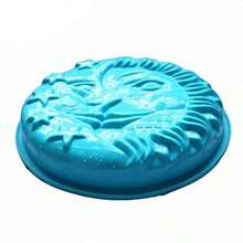 Sun Moon And Stars Silicone Cake Pan 9 Inch Round Shape With Sun And Moon Face Silicone Baking Mold Cheese Cake Pizza Pie Flan Tart Bread Bakeware Pastry Baking Mold Random Color - 粉色 - 查看 3