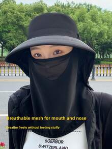 女士夏季遮阳帽，带面罩和颈部遮盖，户外防晒宽檐遮阳帽 - 遮陽帽 - 查看 3