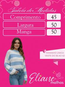 Blusa Feminina Tricô Tricot Listrada Manga Longa Gola Redonda Inverno Versátil - Nude - Visão 9