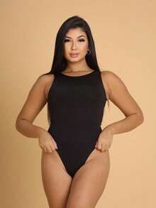 Women's Bodysuit Set: Tank Top, Bodysuit, Leotard, Versatile, Casual, Closed Back, Second Skin, Basic, Stylish, Various Colors - 2 件裝 - 白色和淺粉紅色 - 查看 2