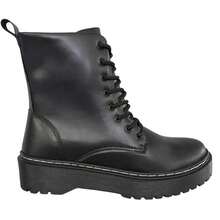 Women's Ankle Boot With Tractor Sole, Stitched Sole, Fashionable Winter Style, Durable, Comfortable, , Platform, Short Shaft. - Black - View 5