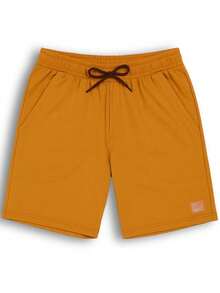 Set Of 3 Boys' Cotton Fleece Shorts With 2 Large Pockets - Caramel - View 6