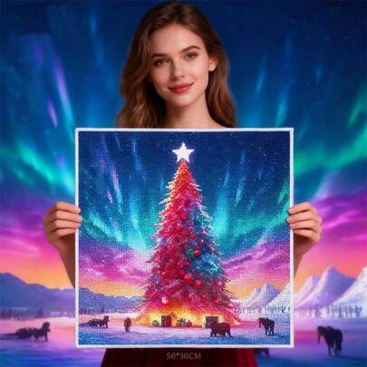 LaoJieYuan 2026 New Style Aurora Christmas Cross Stitch Embroidery DIY Printed Kits Needlework Set Home Decor Crafts Diy Kit Crafts Embroidered Embroidery Kit Cross Stitch Kits Crochet Kit Punch Needle Kit Sewing Accessories Sewing Kit Embroidery Thread Craft Kit Stitch Stuff Sewing Patterns Crochet Craft Supplies Embroidery Kit Beginners Sewing Pattern