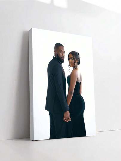 1pc Customized Canvas Wall Art, Personalized Frameless Poster, Cozy Indoor Framed Canvas Painting, Suitable For Easter Decoration, Wedding Memento, Mother's Day, Father's Day Gift, Personalized Commemorative Gift, Applicable For Easter, Wedding, Mother's Day, Father's Day, Valentine's Day, Room Decor, Customizable Item, Bedroom Decor, Custom Gift, Picture, Photo, Framed Wall Art, Best Friend Gift, Family Gift, Birthday Gift, Gift For Boyfriend, Girlfriend, Family, Lover, Friend