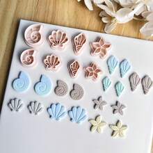 4pcs Summer Ocean Animal Polymer Clay Cutters, Seashell Starfish Shaped Polymer Clay Cutter Molds For Earrings, Brooches, Pendants, High Precision Polymer Clay Or Ceramic Molds - Apricot - View 4