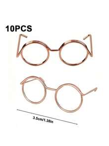 10pcs Mini Glasses Frame, Suitable For Dolls - Metal Glasses, Can Be Used For DIY Crafts And Photography, Diverse Colors, Ideal For Handicrafts, Creative Decorations, Phone Case Decorations, And Christmas Decorations. - Multicolor - View 13
