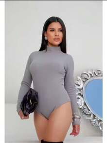 BODY HIGH NECK LONG SLEEVE CACHARREL SECOND SKIN - Grey - View 1