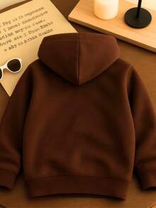 Brooklyn Printed Kangaroo Hoodie For Kids, Cotton, Comfortable, Various Colors And Sizes - 鏽棕色 - 查看 2