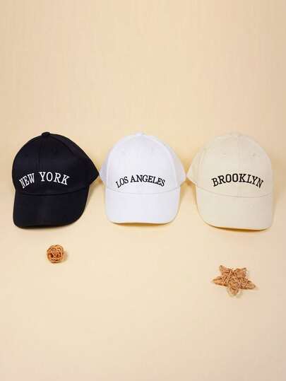 Embroidered Baseball Cap With New York, Brooklyn, Los Angeles Pattern Embroidery. Adjustable Size And Lightweight. Suitable For Cool Boys And Beautiful Girls. Perfect Choice For Daily Wear And Outdoor Play, Family Gatherings.