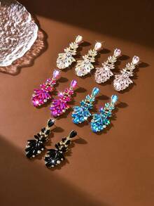 Mẫu mới năm 2026: 1 đôi bông tai đính đá pha lê lấp lánh sang trọng, màu chuyển sắc, rất phù hợp cho phụ nữ đeo hàng ngày, đi nghỉ mát, dự tiệc, tiệc cưới, hẹn hò, tiệc tùng. - Bông tai MS420 - Xem 7