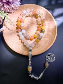 Get The Look 10毫米45颗念珠手链，树脂仿琥珀单串念珠，中东风格 - 彩色 - 查看 10