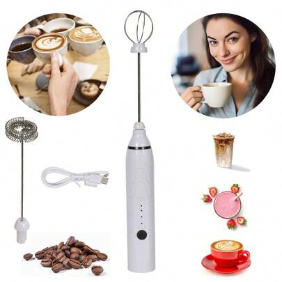 Mini Mixer Elétrico Portátil 2 em 1 Recarregável Cafe Ovo