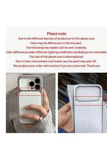 Delicate White Polka Dot Electroplated Silver Edge Phone Case Compatible With  17 Pro Max, 14, 15 Pro, 16, 16 Pro Max, 17, Soft Protective Cover,Phone Case  14,Cover,Fundas Para , 14 Cases,Case  16 Pro,Funda Para  17 Pro - style1(1pc) - 查看 7