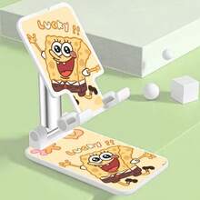 1pc Adjustable Foldable Desktop Phone Holder, Multi-Function Slouchy Bracket For Watching Videos, SpongeBob SquarePants Design - Multicolor - View 10