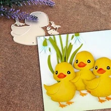 创意鸭子模具，DIY剪贴簿相册和压花模板，贺卡制作工具，卡片纸切割工艺品，礼品卡制作模板模切。 - 銀色 - 查看 3