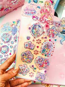 3D Embossed Colorful Crystal Stickers, Suitable For Children's Kindergarten, Reward Interactive Cartoon Stickers, Decorative Stickers, Giveaway Stickers, Applicable For Home, Classroom Decoration, Party Decoration, Birthday Gifts, Various Holiday Gifts, Fashionable, DIY - Multicolor - View 13