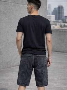 Men's Denim Bermuda Shorts Without Rips, Summer Fashion, Premium Spring And Summer Line - Lavagem Preto Sem Rasgada - View 3