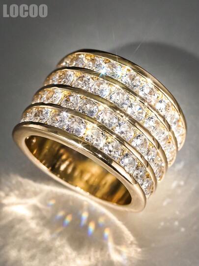 1 PC Pretty Cubic Zirconia Ring For Women For Wedding Engagement Anniversary Party Jewelry Valentine's Day Gift