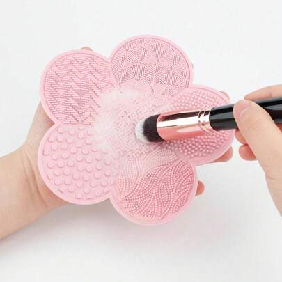 Bộ 5/2 miếng lót làm sạch cọ trang điểm bằng silicon hình hoa, dụng cụ làm sạch cọ trang điểm có giác hút, dụng cụ rửa cọ cầm tay, quà tặng ngày lễ tình nhân, sinh nhật và tiệc tùng.